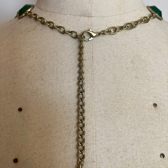 Emerald Green & Gold Necklace - Picture 9 of 9